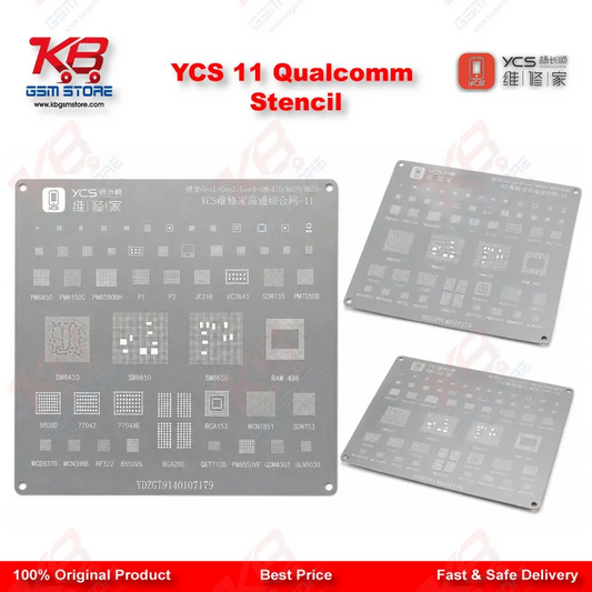 YCS 11 Qualcomm BGA Reballing Stencil – Snapdragon CPU Comprehensive Network Stencil