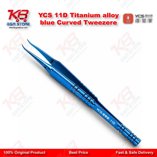 YCS 11D Titanium alloy blue Curved Tweezere