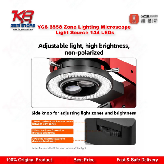 YCS 6558 Zone Lighting Microscope Light Source – 144 LED Beads