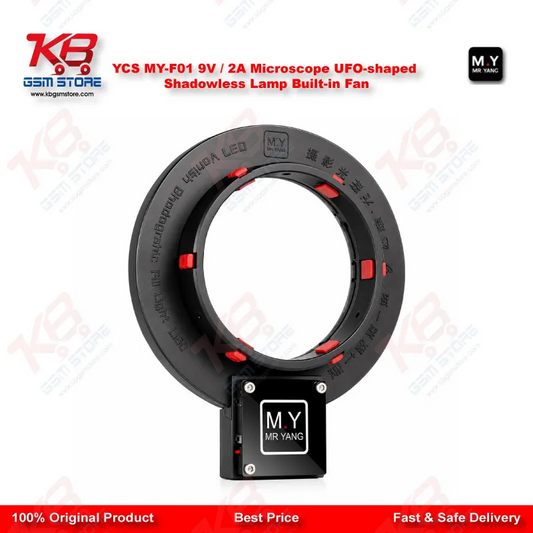 YCS MY-F01 UFO Shadowless Microscope Ring Light – 280 LED 1500LM with Cooling Fan