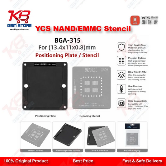 YCS Character Library Hard Disk BGA Reballing Stencil - EMMC/EMCP/NAND Chip Reballing Tool