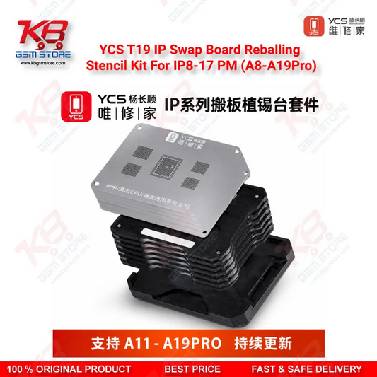 YCS T19 IP Swap Board Reballing Stencil Kit For IP8-17 PM (A8-A19Pro)