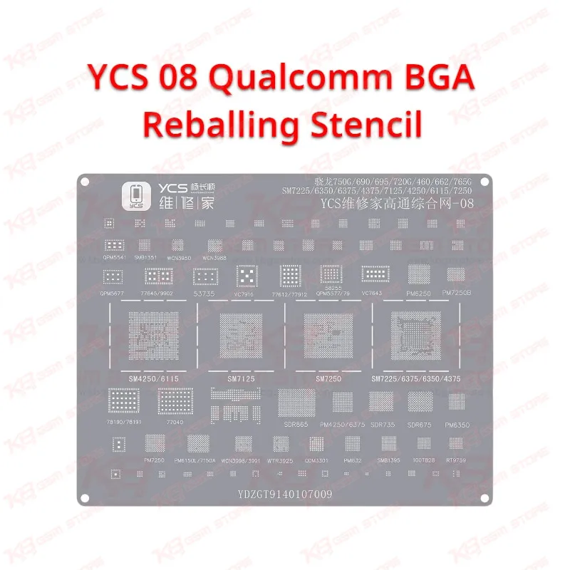 YCS 08 Qualcomm BGA Reballing Stencil