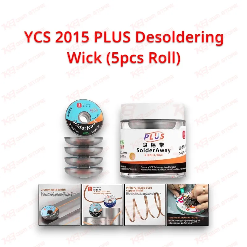 YCS 2015 PLUS Desoldering Wick (5pcs Roll)