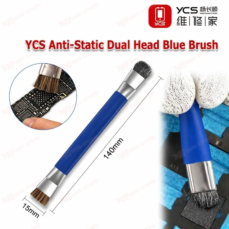 YCS Anti-Static Dual Head Blue Brush