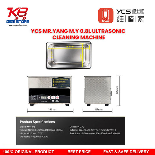 YCS Mr.Yang M.Y C08 0.8L Ultrasonic Cleaning Machine for Mobile PCB Motherboard IC Repair