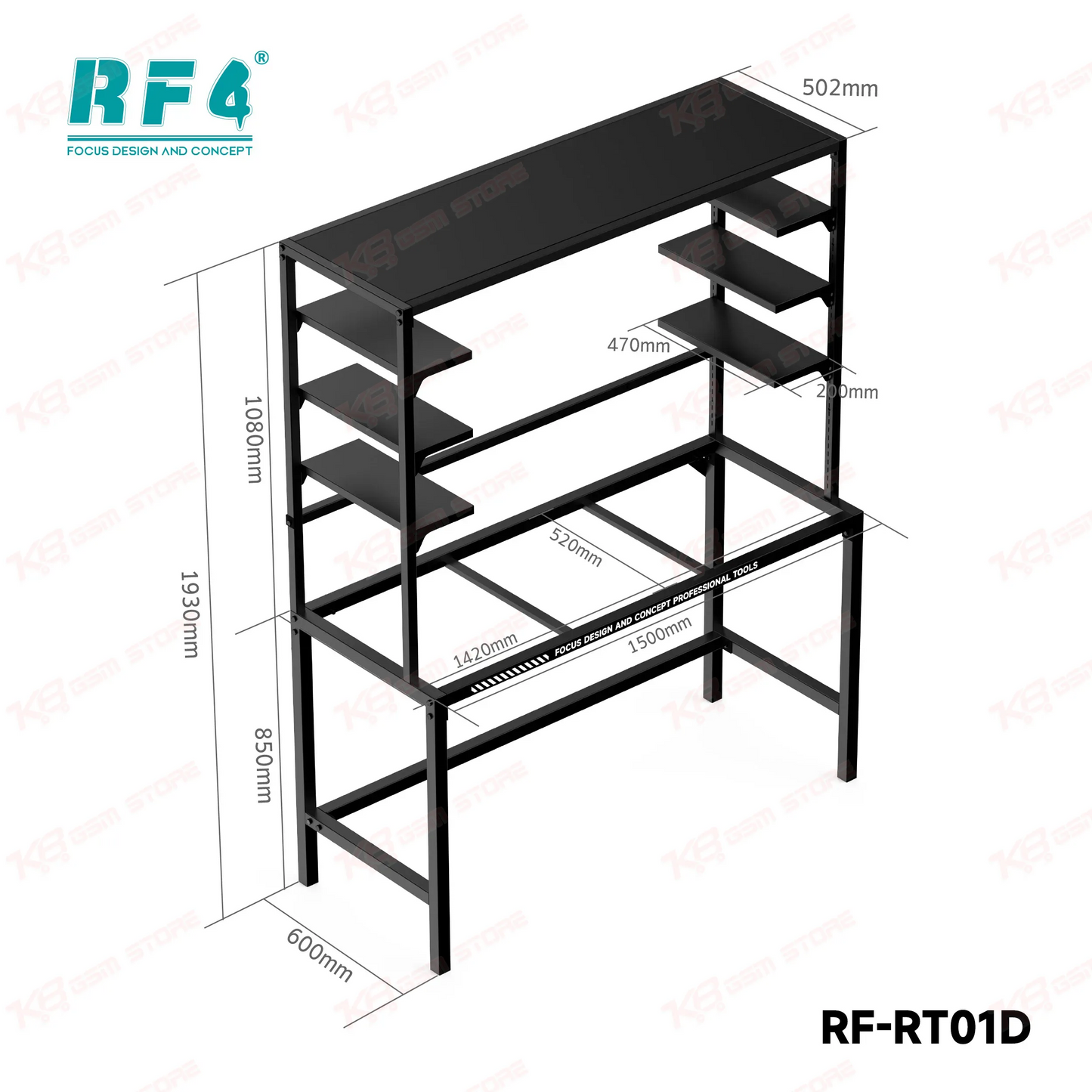 RF4 RF-RT01D 1.5M Repair Workbench with Bracket | Professional Cellphone & Electronics
