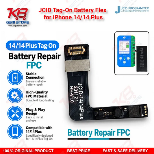 JCID tag-on battery flex for iPhone battery data repair