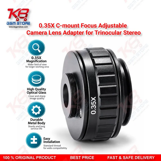 0.35X C-mount Focus Adjustable Camera Lens Adapter for Trinocular Stereo Microscope – New Type Trinocular Port C-Mount Camera Adapter Ring