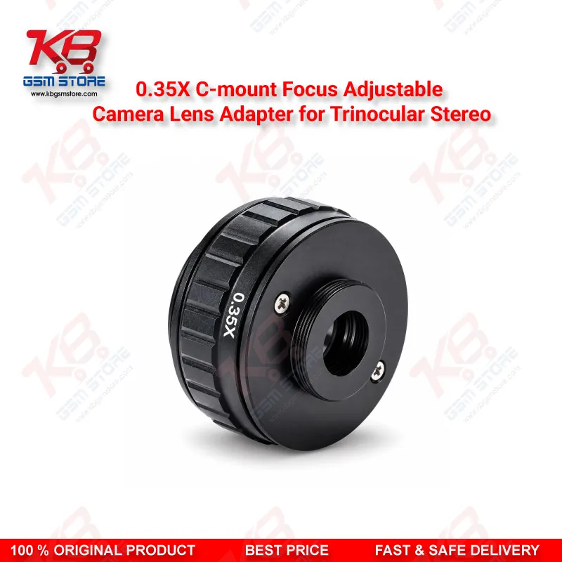 0.35X C-mount Focus Adjustable Camera Lens Adapter for Trinocular Stereo Microscope – New Type Trinocular Port C-Mount Camera Adapter Ring