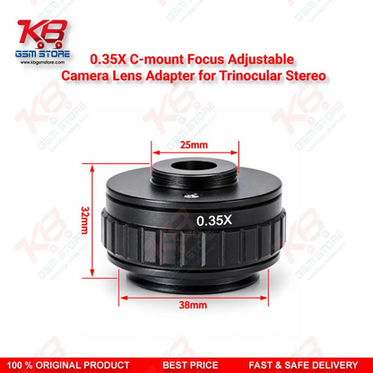 0.35X C-mount Focus Adjustable Camera Lens Adapter for Trinocular Stereo Microscope – New Type Trinocular Port C-Mount Camera Adapter Ring