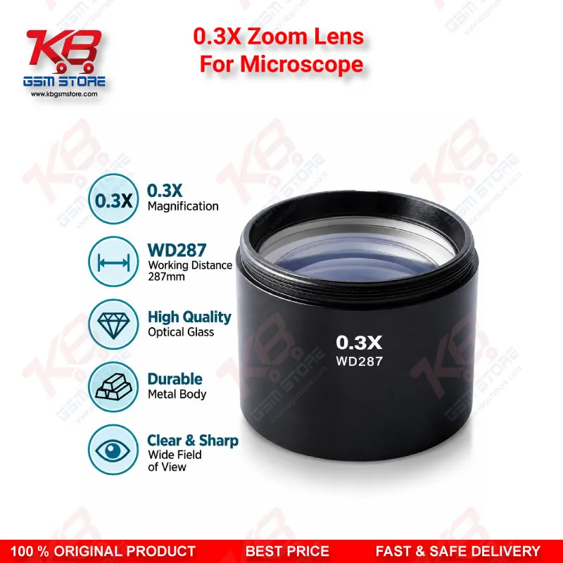 0.3X Zoom Lens For Microscope – 48mm Wide Field Barlow Lens