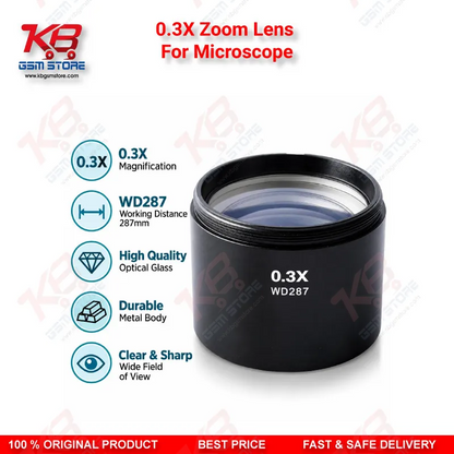 0.3X Zoom Lens For Microscope – 48mm Wide Field Barlow Lens