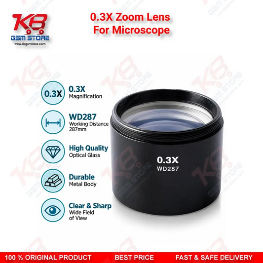 0.3X Zoom Lens For Microscope – 48mm Wide Field Barlow Lens