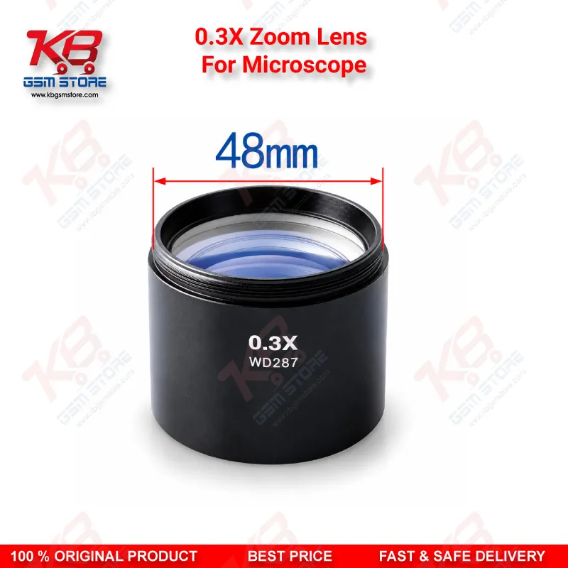 0.3X Zoom Lens For Microscope – 48mm Wide Field Barlow Lens