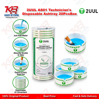 2UUL AS01 Technician's Disposable Ashtray 20Pcs/Box – Repair Bench Waste Collection Tray for Mobile Repair Shops