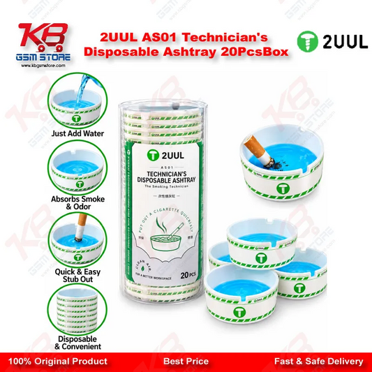 2UUL AS01 Technician's Disposable Ashtray 20Pcs/Box – Repair Bench Waste Collection Tray for Mobile Repair Shops