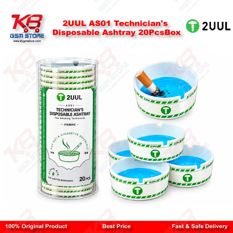 2UUL AS01 Technician's Disposable Ashtray 20Pcs/Box – Repair Bench Waste Collection Tray for Mobile Repair Shops