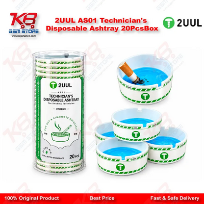 2UUL AS01 Technician's Disposable Ashtray 20Pcs/Box – Repair Bench Waste Collection Tray for Mobile Repair Shops