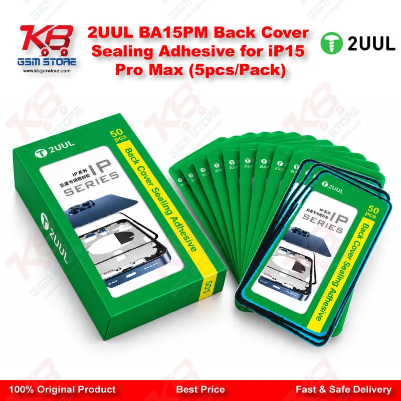 2UUL BA15PM Back Cover Sealing Adhesive for iP15 Pro Max (5pcs/Pack)