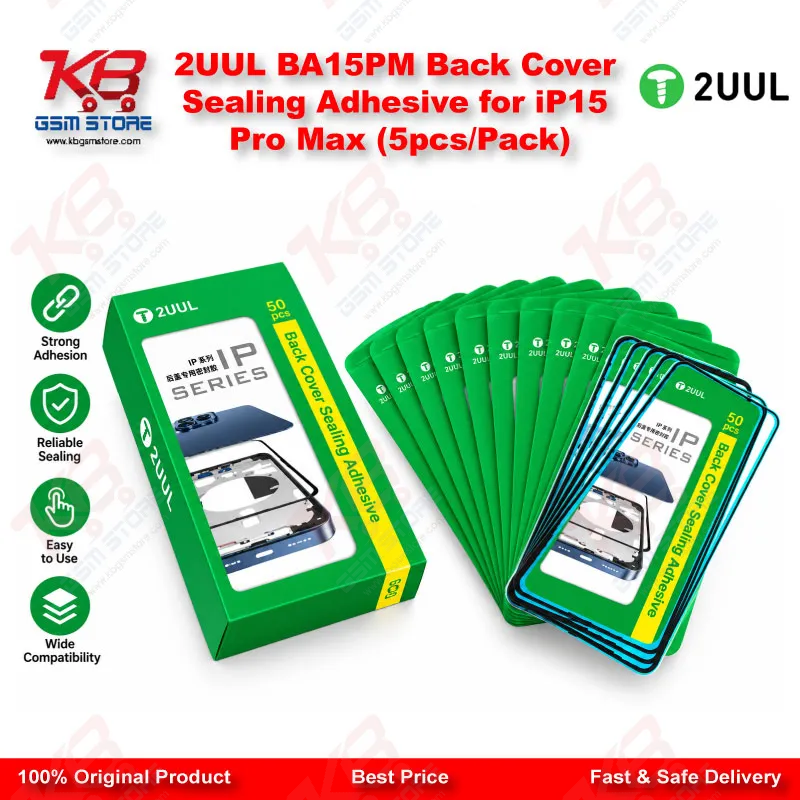 2UUL BA15PM Back Cover Sealing Adhesive for iP15 Pro Max (5pcs/Pack)