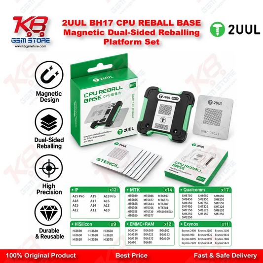 2UUL BH17 CPU REBALL BASE Magnetic Dual-Sided Reballing Platform Set