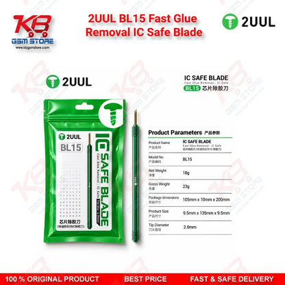 2UUL BL15 Fast Glue Removal IC Safe Blade - 45° Tip