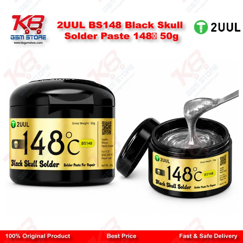 2UUL BS148 Black Skull Solder Paste 148℃ 50g