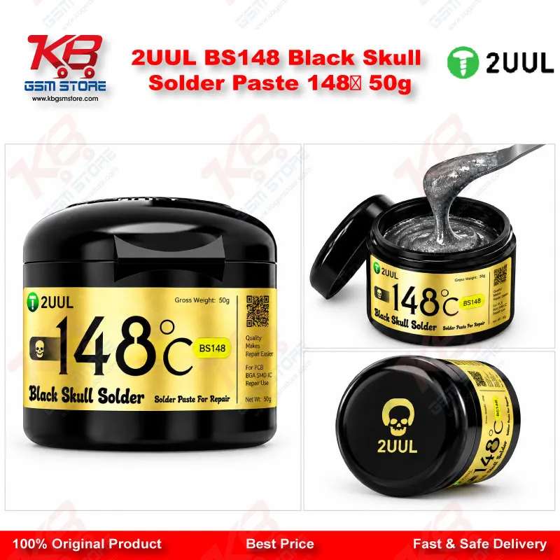2UUL BS148 Black Skull Solder Paste 148℃ 50g