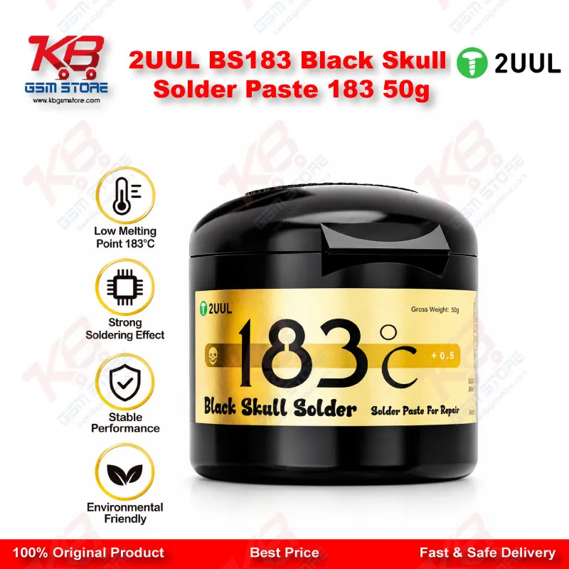 2UUL BS183 Black Skull Solder Paste 183℃ 50g