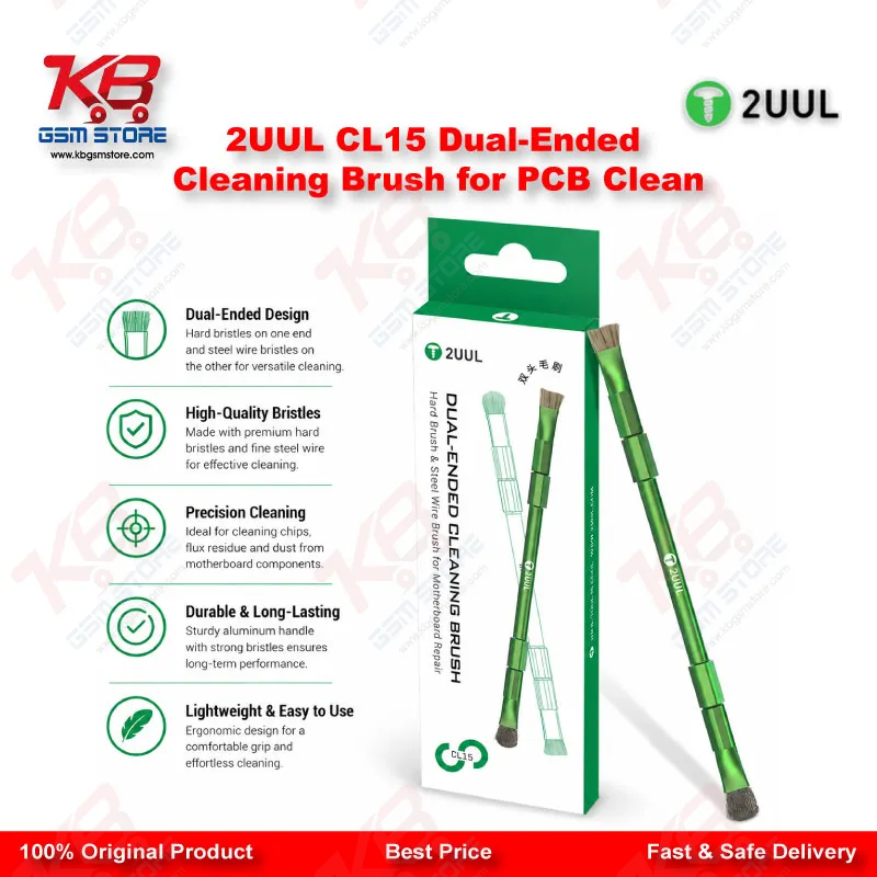 2UUL CL15 Dual-Ended Cleaning Brush for Motherboard & PCB Repair