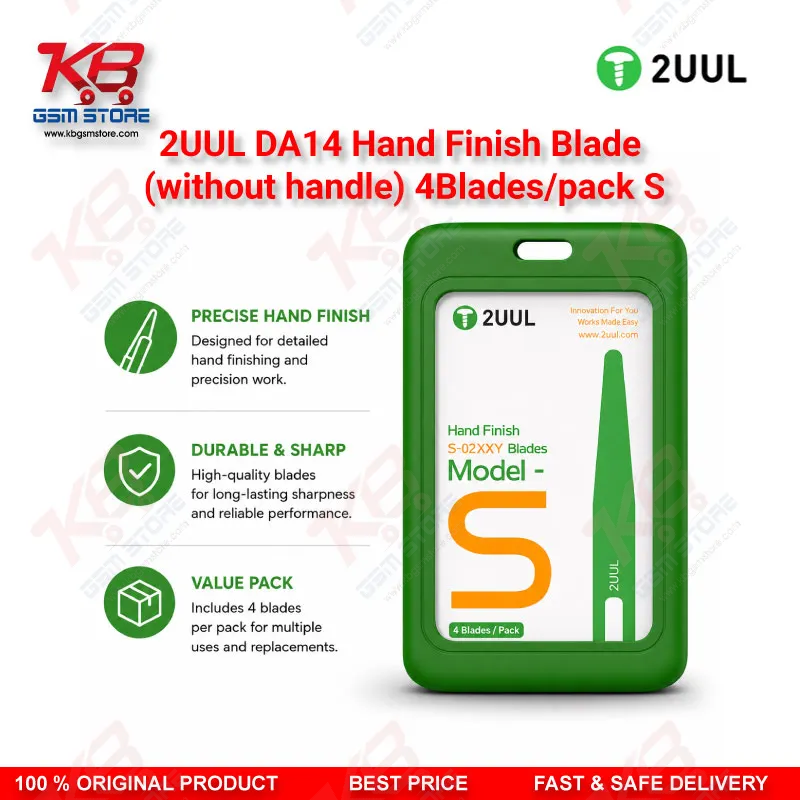 2UUL DA14 Hand Finish Blade Model-S (Without Handle) 4 Blades/Pack