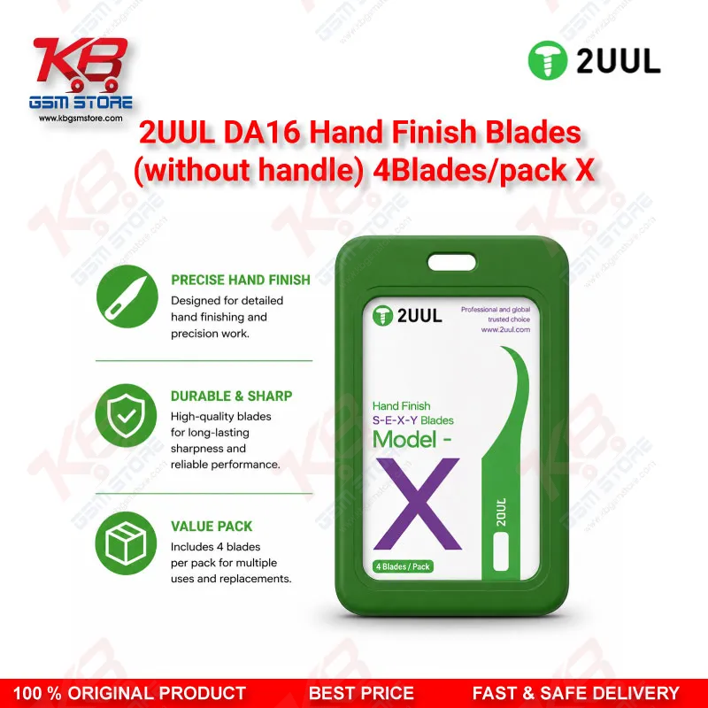 2UUL DA16 Model X Hand Finish Blades (Without Handle) – 4 Blades Pack