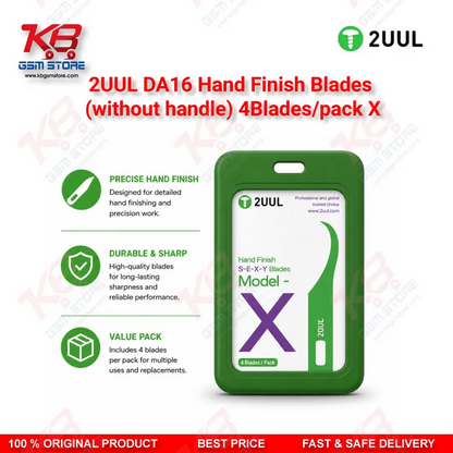 2UUL DA16 Model X Hand Finish Blades (Without Handle) – 4 Blades Pack