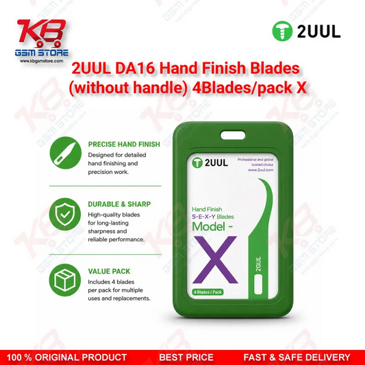 2UUL DA16 Model X Hand Finish Blades (Without Handle) – 4 Blades Pack