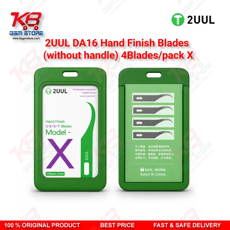 2UUL DA16 Model X Hand Finish Blades (Without Handle) – 4 Blades Pack