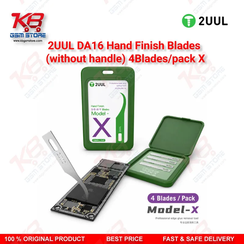2UUL DA16 Model X Hand Finish Blades (Without Handle) – 4 Blades Pack