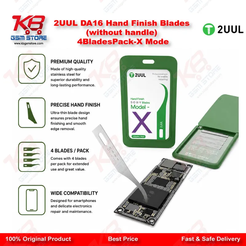 2UUL DA16 Hand Finish Blades (without handle) 4BladesPack-X Mode