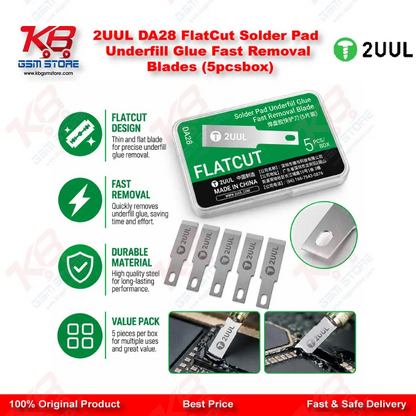 2UUL DA28 FlatCut Solder Pad Underfill Glue Fast Removal Blades (5pcs/box)