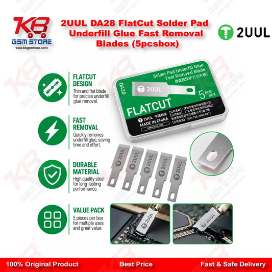 2UUL DA28 FlatCut Solder Pad Underfill Glue Fast Removal Blades (5pcs/box)