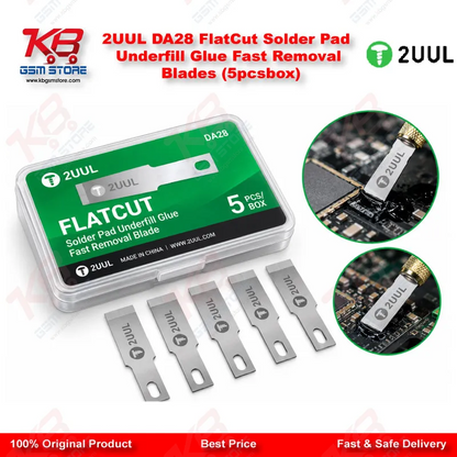 2UUL DA28 FlatCut Solder Pad Underfill Glue Fast Removal Blades (5pcs/box)
