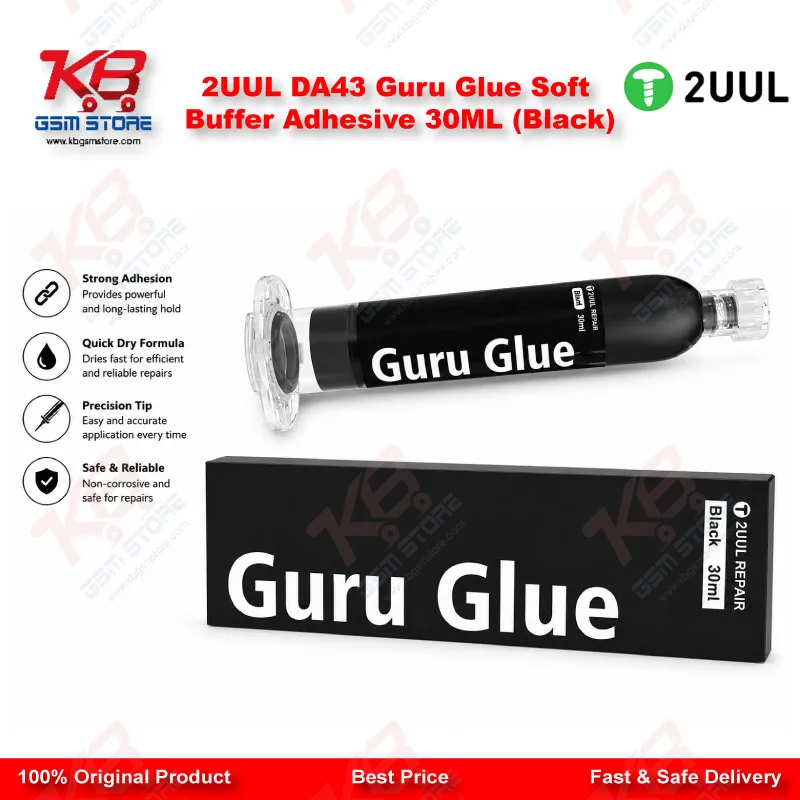 2UUL DA43 Guru Glue Soft Buffer Adhesive 30ML (Black)