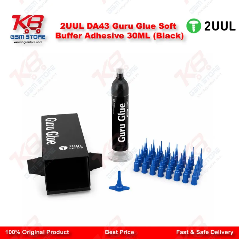 2UUL DA43 Guru Glue Soft Buffer Adhesive 30ML (Black)