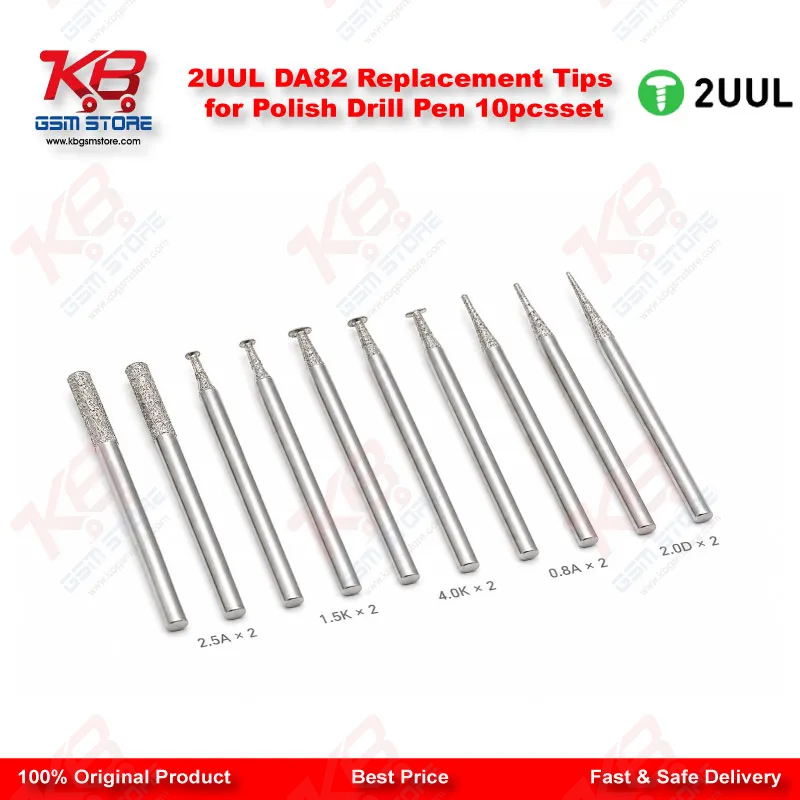 2UUL DA82 Replacement Tips for Polish Drill Pen 10pcs/set
