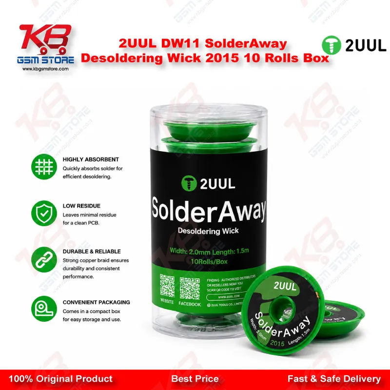2UUL DW11 SolderAway Desoldering Wick 2015 10Rolls/Box