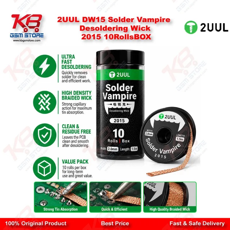 2UUL DW15 Solder Vampire Desoldering Wick 2015 10Rolls/BOX