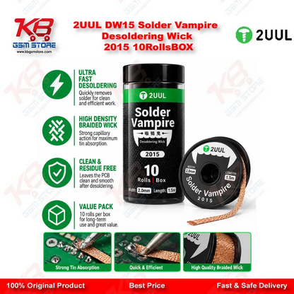 2UUL DW15 Solder Vampire Desoldering Wick 2015 10Rolls/BOX