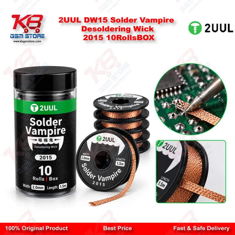 2UUL DW15 Solder Vampire Desoldering Wick 2015 10Rolls/BOX