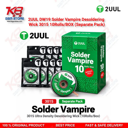 2UUL DW19 Solder Vampire Desoldering Wick 3015 – 10 Rolls/Box (Separate Pack)
