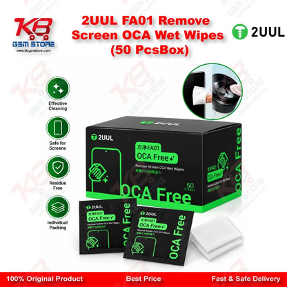 2UUL FA01 Remove Screen OCA Wet Wipes (50 Pcs/Box)